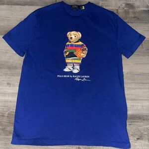 Ralph Lauren blue Polo bear T shirt size M